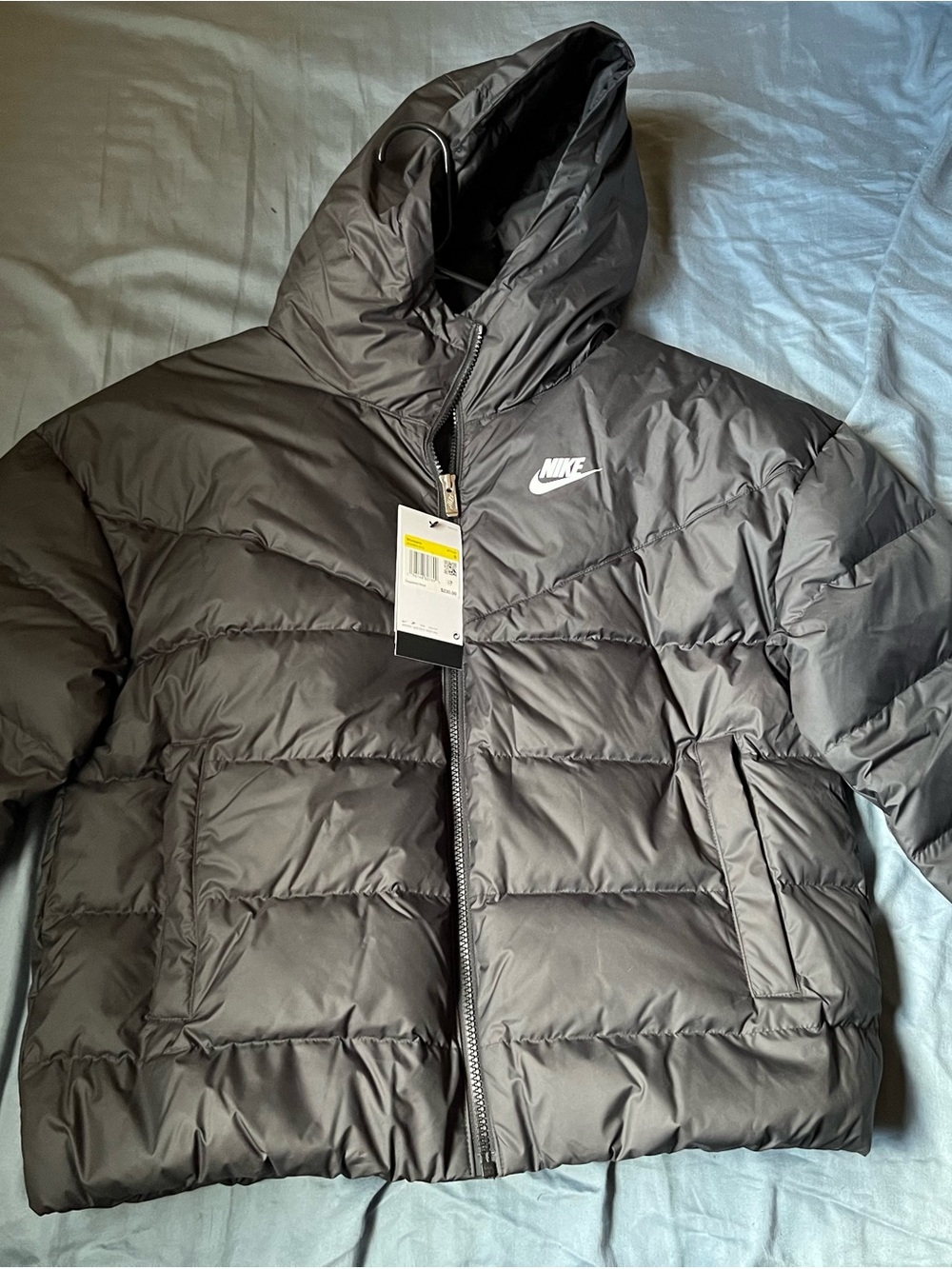 Nike Men’s women’s Hooded Puffer Jacket Full Zip Mid-Length Logo Size S
